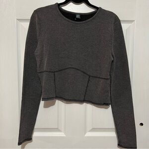 Wild Fable Black Ribbed Long Sleeve Top